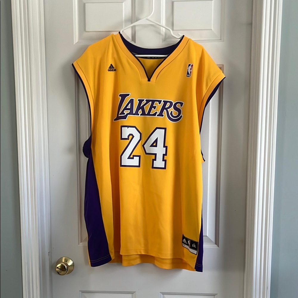Adidas Yellow and Purple Lakers Jersey